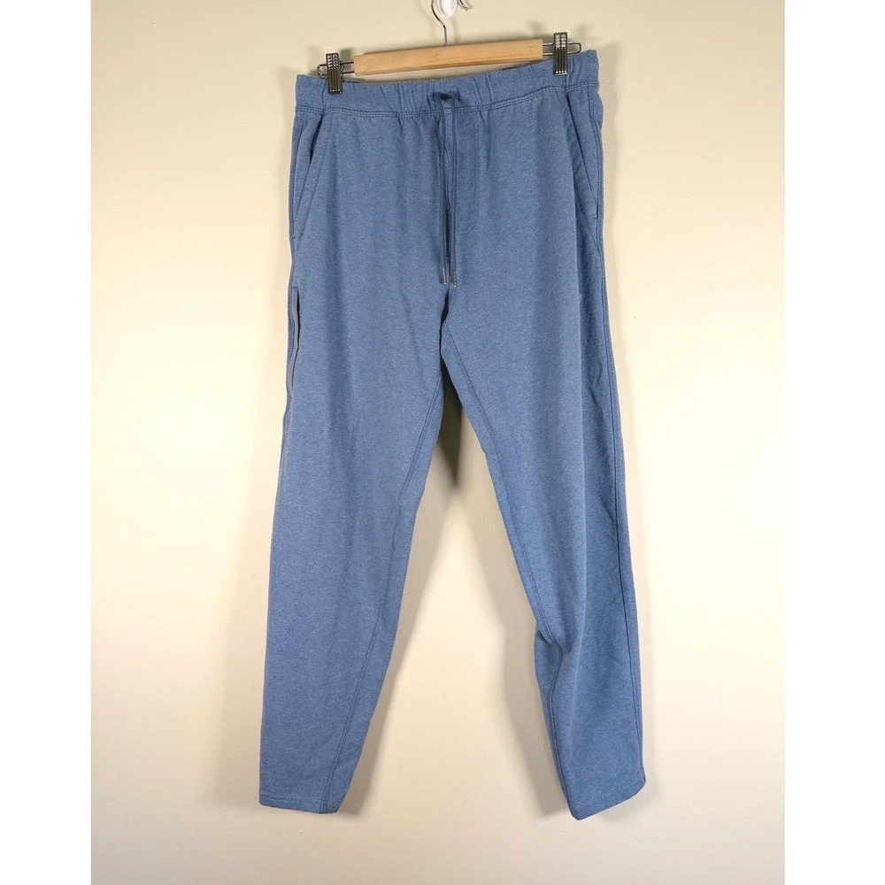 Mack Weldon Sunday Lounge Pants Mens Medium Heather Blue Joggers Drawstring